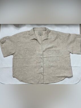 Velvet Heart Suzanne Rye Linen Button Down Shirt New XL